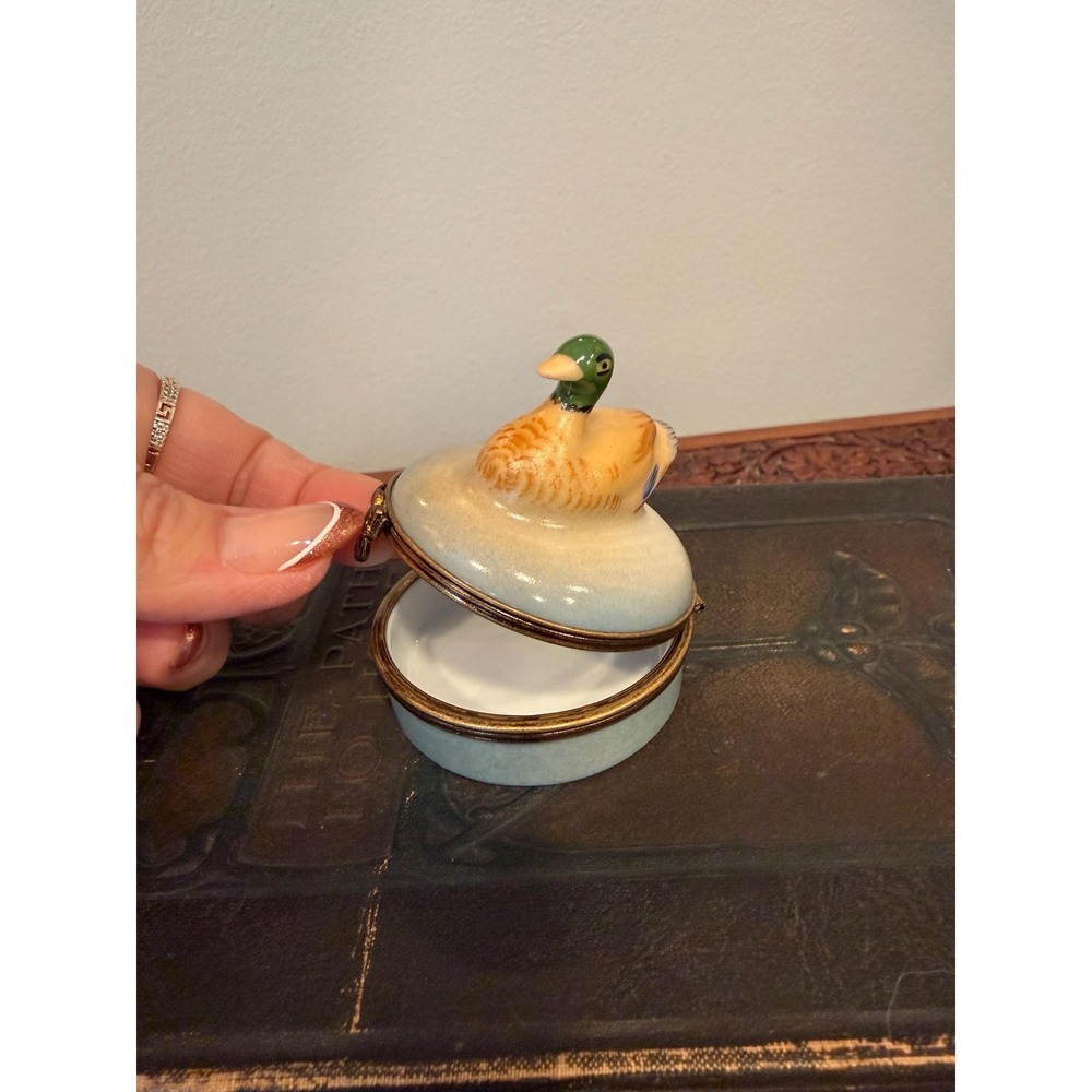 Vintage Limoges Castel Mallard Duck Trinket Box - Picture 14 of 17
